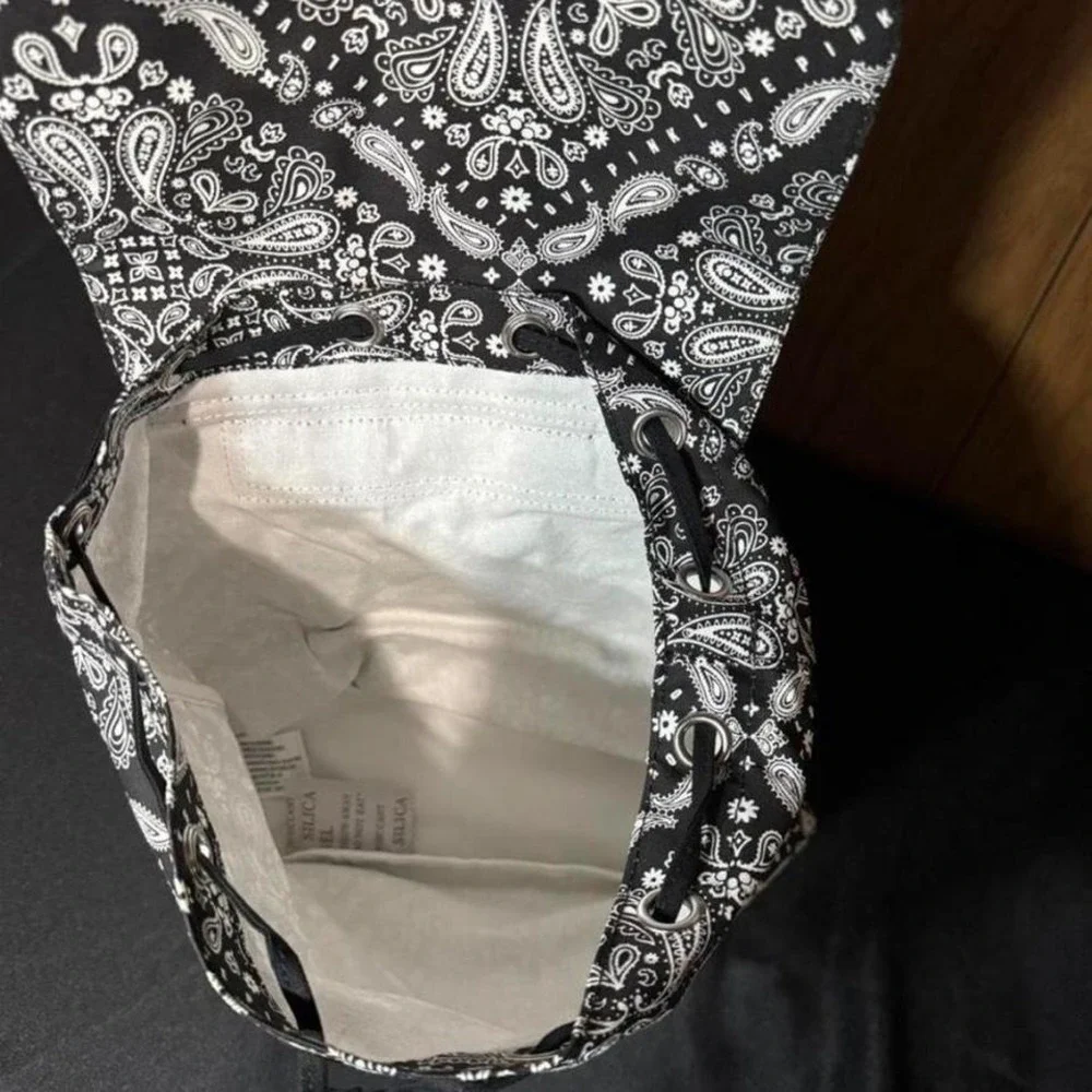 PINK Black and white paisley print bag with adjustable‎ straps NWT